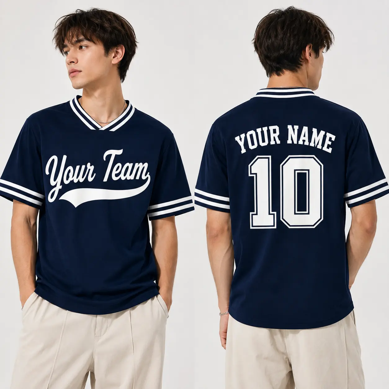 Custom Football Jersey, Personalized Team Name & Number Shirt, Unisex V Neck Sports Jersey, Custom Name Jersey, Game Day Outfit