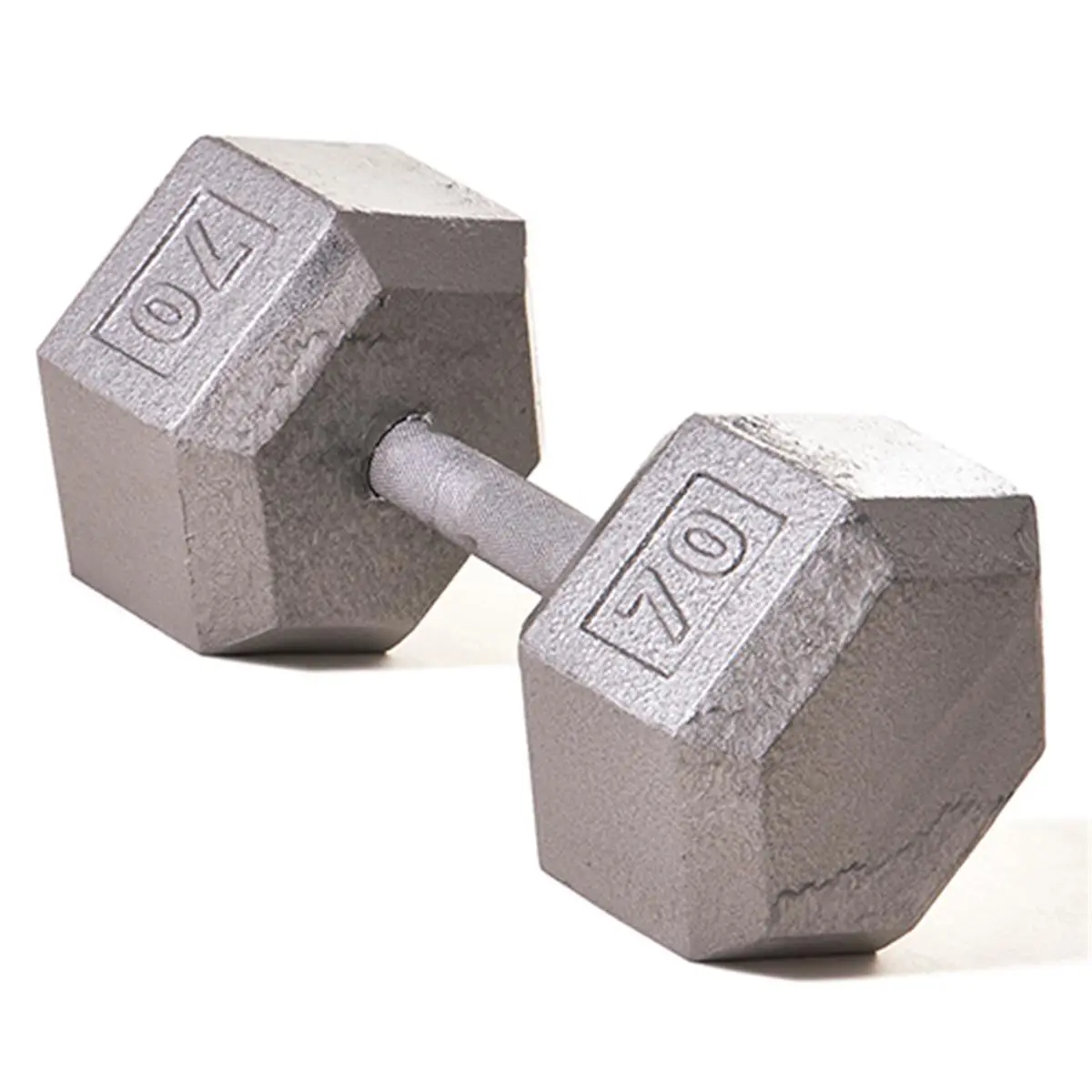 212 MAIN 70 lb Hex Dumbbell, Ergonomic Knurled Straight Handle for a Secure Grip, Muscle Exercise Equipment for Resistance Training, Hex Shape