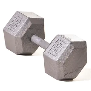 212 MAIN 70 lbs Hex Dumbbell - Straight Handle, Secure Grip Muscle Exercise Equipment for Weight Training