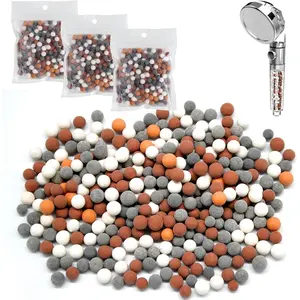 3 Packs Replacement Shower Filter Beads Four Color Replace Mineral Bead Stone Ball Handheld Showerhead Replacement Stones Replacement Anion Mineral Shower  Bead for Filtered Shower
