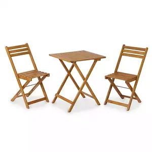 Kirklands Natural Wood 3-pc. Outdoor Bistro Set