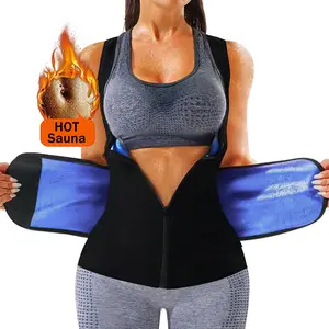 Women's Sauna Vest Heat Trapping, Tummy Control Shapewear Tank Top Sleeveless Zipper Sauna Suit Waist Trainer Vest Shirt for Women, Workout Gym Exercise Activewear, Gym Clothes, Gym Wear, Fajas Para Mujer, Women Sportswear