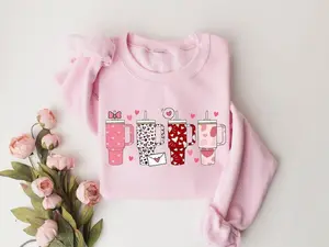 Valentines Day Cup Sweatshirt, Valentines Day Shirt, Valentines Crewneck, Valentine Gift, Valentines Sweater, Cute Valentine Shirt, XOXO Tee