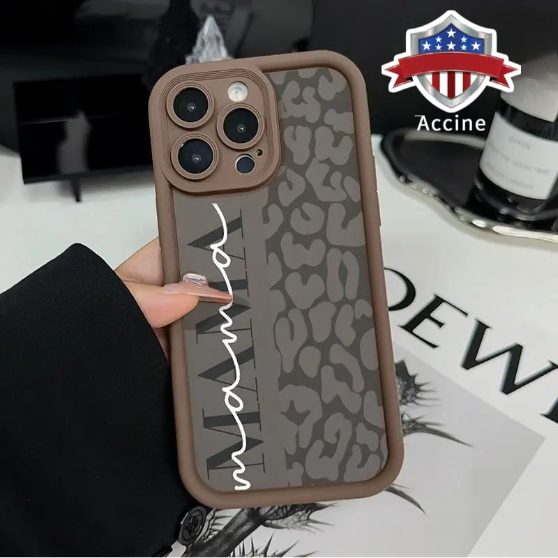 Trendy MAMA Leopard Case for iPhone 17 Pro Max 16 Plus 15 14 13 12 11 Air E Plus Shockproof Full Camera Protection Durable slim Silicone Cover