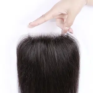 Hot Sell NEW Arrived Women's Human Hair Topper Patch - 4x4 Inch Straight Dark Brown Hairpiece for Hair Loss & Volume, Adhesive-Backed Natural-Looking Hair Addition with Hand-Tied Fullness, Suitfor All Ethnicities, Hair Accessories