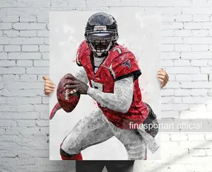 Michael Vick Atlanta Poster, Canvas, Football print, Sports wall art, Man Cave, Gift, Kids Room Décor Decor Ornaments