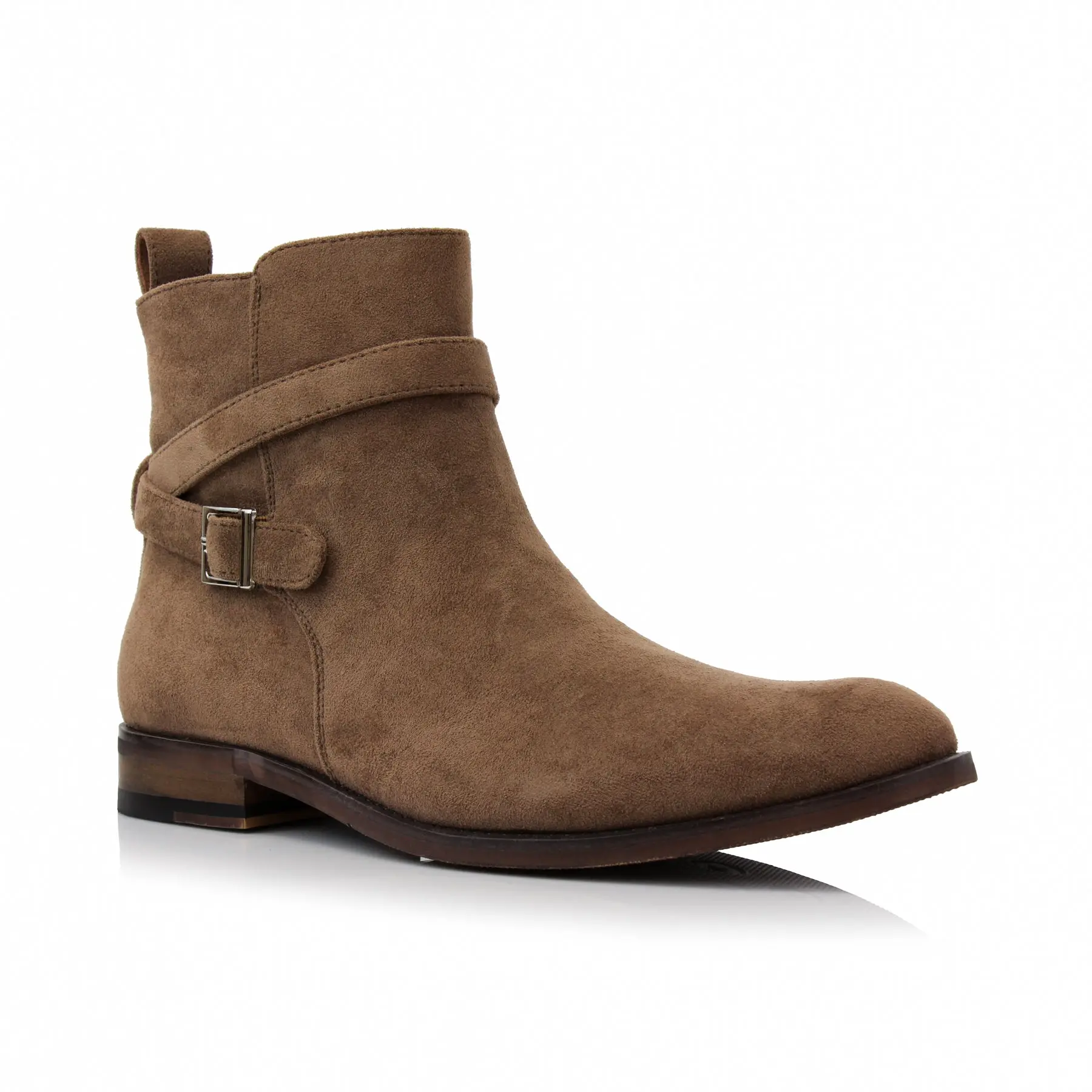 Polar Fox Derrick strapped chelsea boots, in Cognac Suede, Men's Size 6.5 - 13