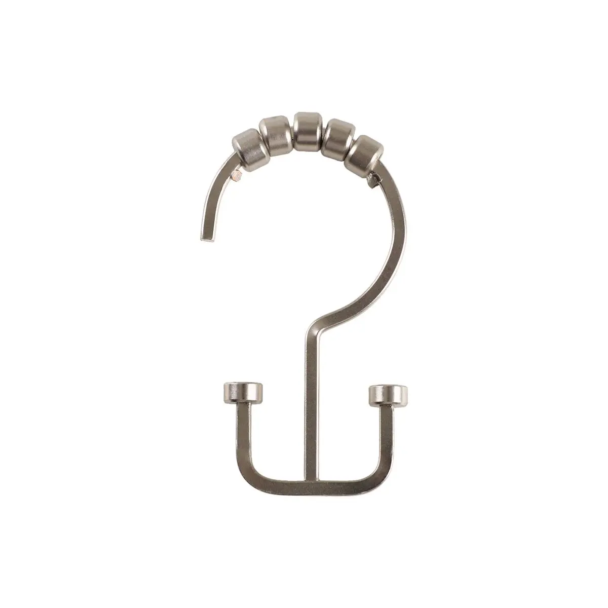 212 MAIN HK1BN Rustproof Metal Double Shower Curtain Rings Hooks - 12-Piece Brushed Nickel Bathroom Fixture Accessory Set, Easy to Install, Keeps Curtain & Liner in Place (Matte Black, Oil Rubbed Bronze, Gold Options Available)