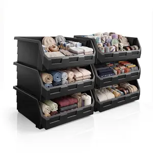 Sorbus Open Front Stackable Clothing Storage Bin – Closet & Wardrobe Organizer