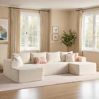 135" White U Shaped with 2*Chaise