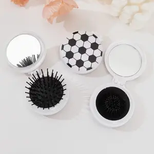 Portable Hair Comb with Mirror, Mini Folding Massage Brush, Ideal for Travel, Office, Camping, Perfect Gift for Friends