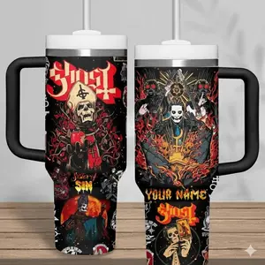Ghost Custom Fan Tumbler 40oz & 20oz – Bold Dark Rock Style