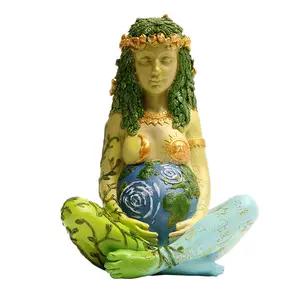 Mother Earth Gaia Statue, Resin Goddess of Nature Figurine, Spiritual Home Decor Gift