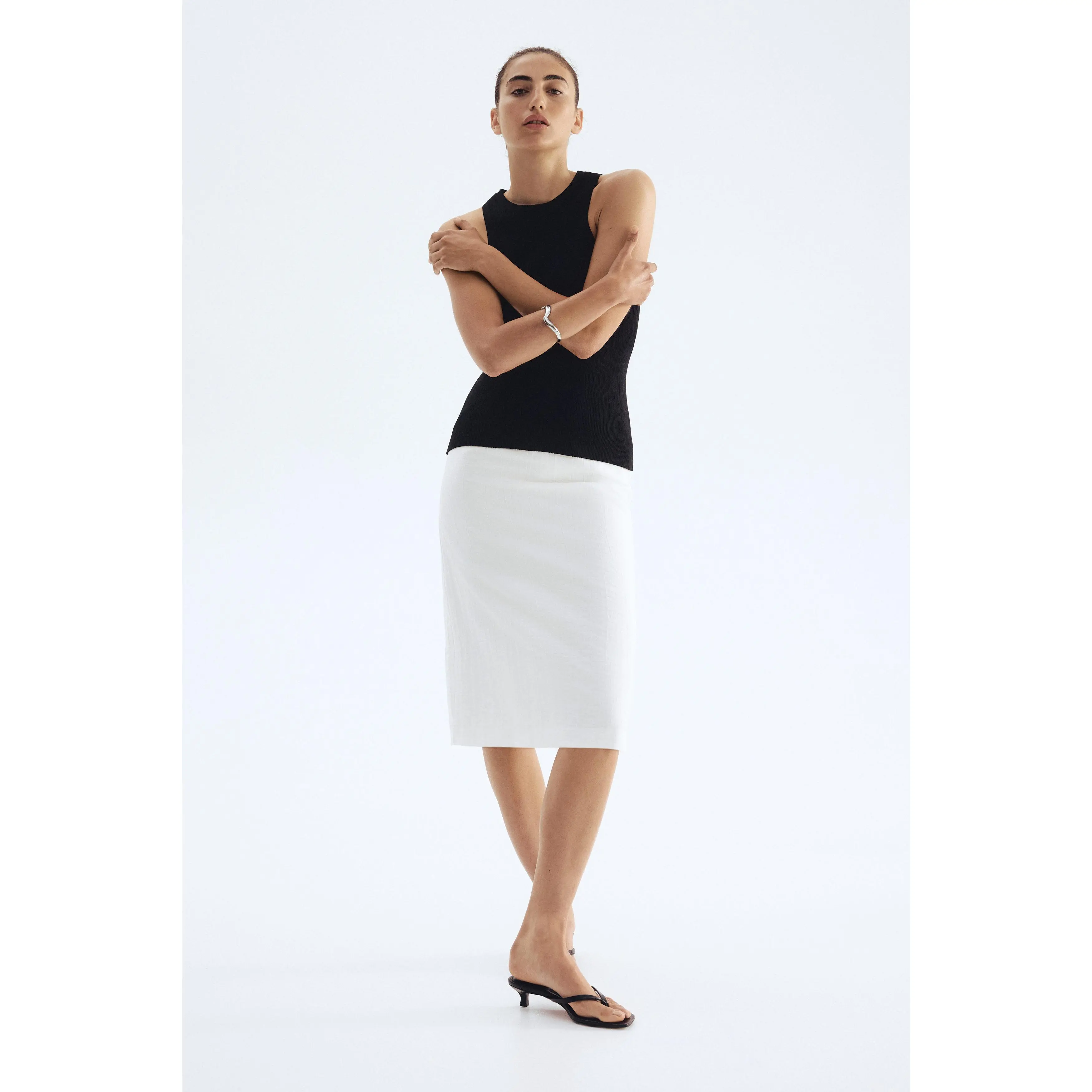H&M Crinkled pencil skirt