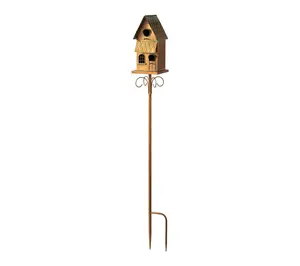 Glitzhome 52''H Faux Copper 2-Tiered Distressed Birdhouse