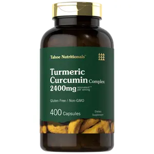 Tahoe Nutritionals Turmeric Curcumin Supplement | 2400mg | 400 Capsules | Extract Complex | Non-GMO, Gluten Free