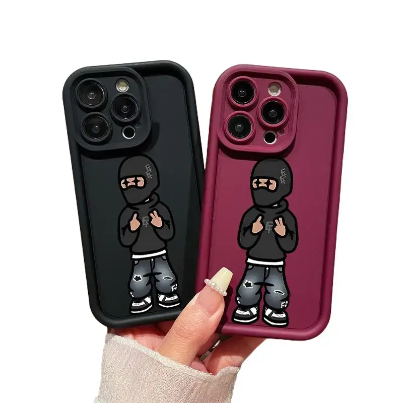Cartoon Character Design Phone Case , Soft Silicone Tpu Protection and Shockproof For iPhone 17 16 15 Pro Max 14 16Pro 13 12 11 XSMAX Plus Air Mini 17E Y2k Cool Cover