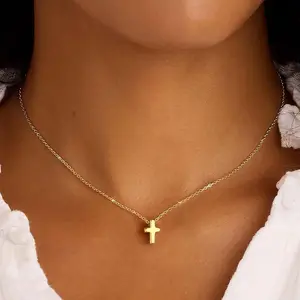 New Light Luxury Cross Necklace for Women, Niche Designer Birth Year Choker Chain, Perfect for Daily Commute & Dating, Versatile Accessory; Heartfelt Gift for Girlfriend & Best Friend on Birthday & Anniversary V01
