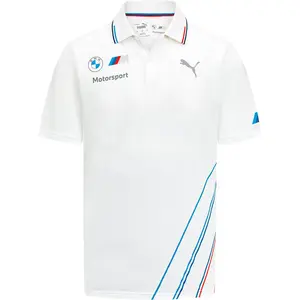 BMW Motorsports Men's Team Polo Shirt- Gray/White
