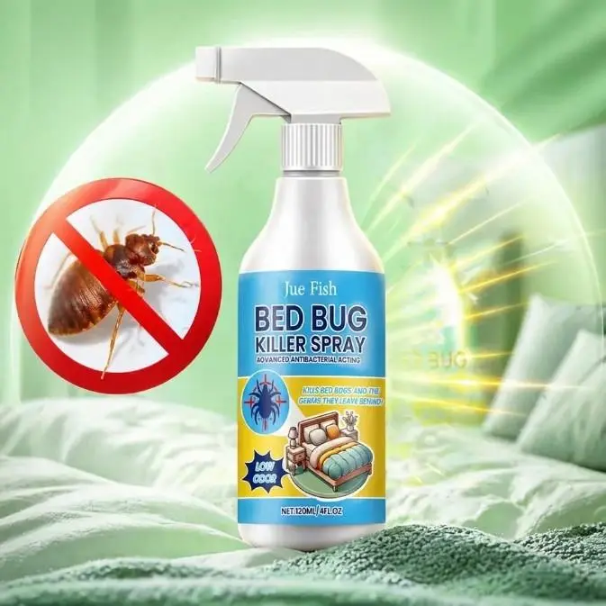 Jue-Fish Bed Bug Spray, Kills & Repels Bed Bugs, Lice & Mites, Indoor Pest Control Spray for Bedrooms & Dorm Beds