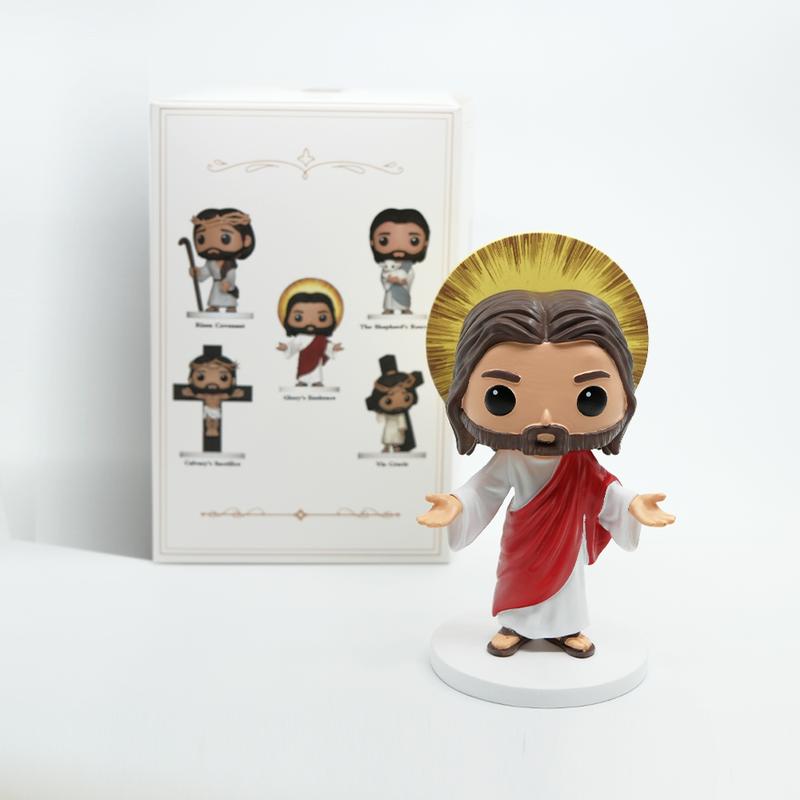 Jesus Figurine Cute Mini Christian Desk Decor & Religious Gift Decoration (5 Styles)