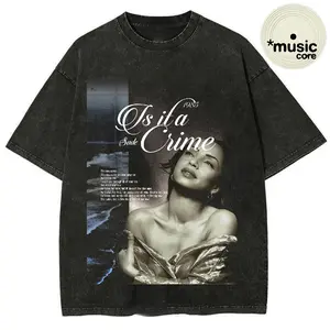 SADE - Is it a Crime vibe -  Tops, Y2K Swag Tee, Graphic T-Shirt - Bohemian Retro Music Band Tee With Black & Golden Print, Spring/Summer/Fall Men Clothes, Regular Fit Shirt Men's Round Neck Printed Short Sleeve Casual Everyday T-Shirt, Graphic Tees Men