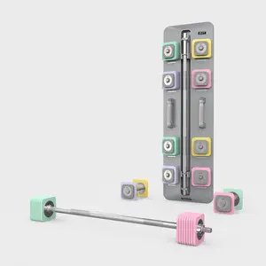 DHT Dumbbell Barbell Set with RackFree Weight Dumbbell SetMultifunctional Fitness,Macaroon, Anti-Rolling, Weight Set for Home Gym, Office, Wall Mount4-25 lbs (Approx. 1.8-10.3 kg)1 Set / 2 in 1