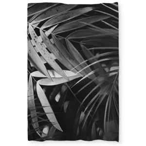 360 Stand Monochrome Tropical Leaf Print Microfiber Duvet Cover - Gray, Twin Extra Long (Twin Size Bed), Easy Care Bedding, Minimalist Bedroom House Decor Textile, Room Decor, Home
