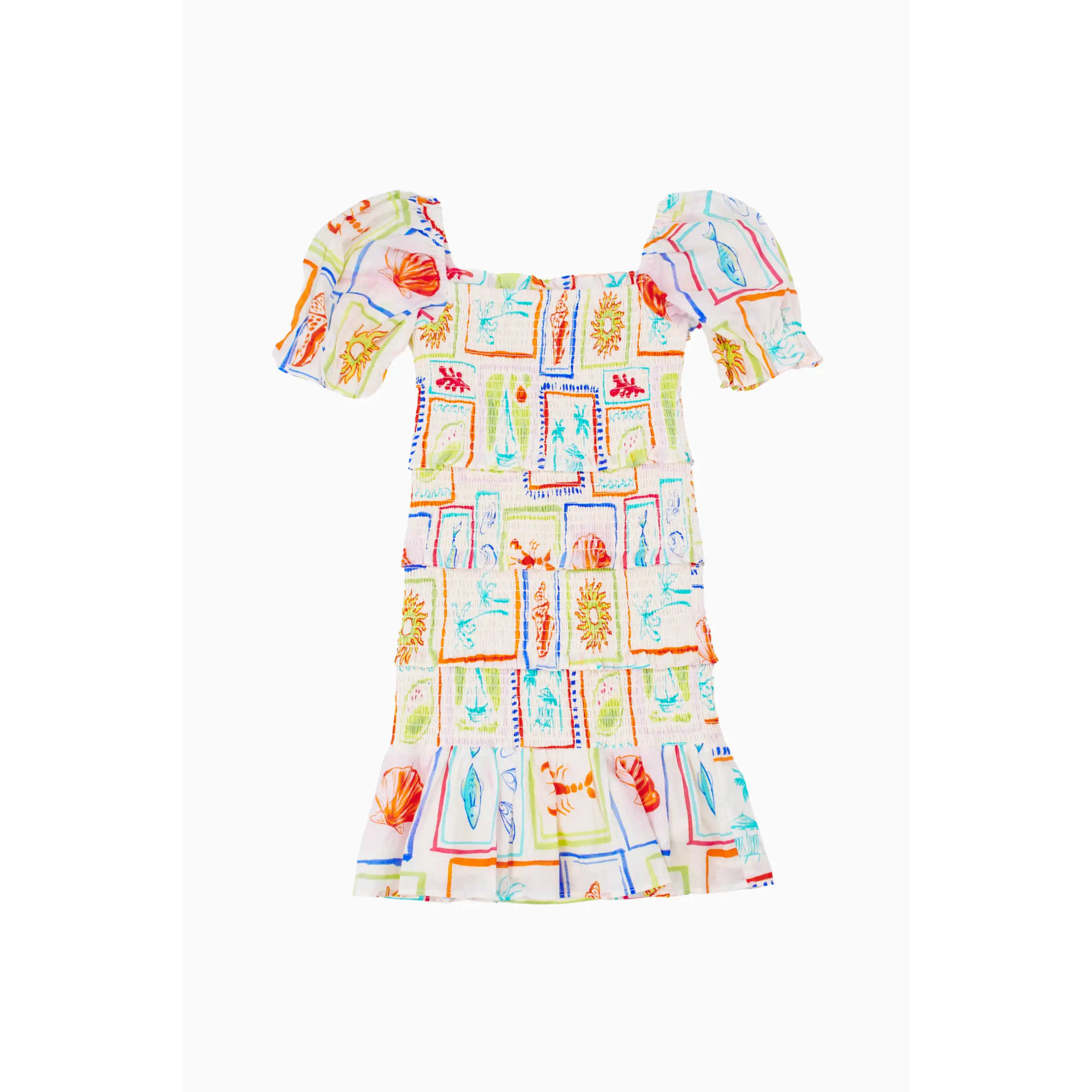 The Lucia Puff Sleeve Tween Dress - White
