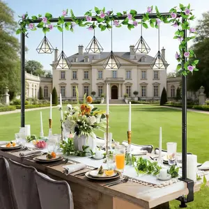 Over The Table Rod Stand with Clamps 33"-126'' Length 33"-78" Black Table Arch with Bag for Wedding Birthday Valentines Halloween Christmas Anniversary
