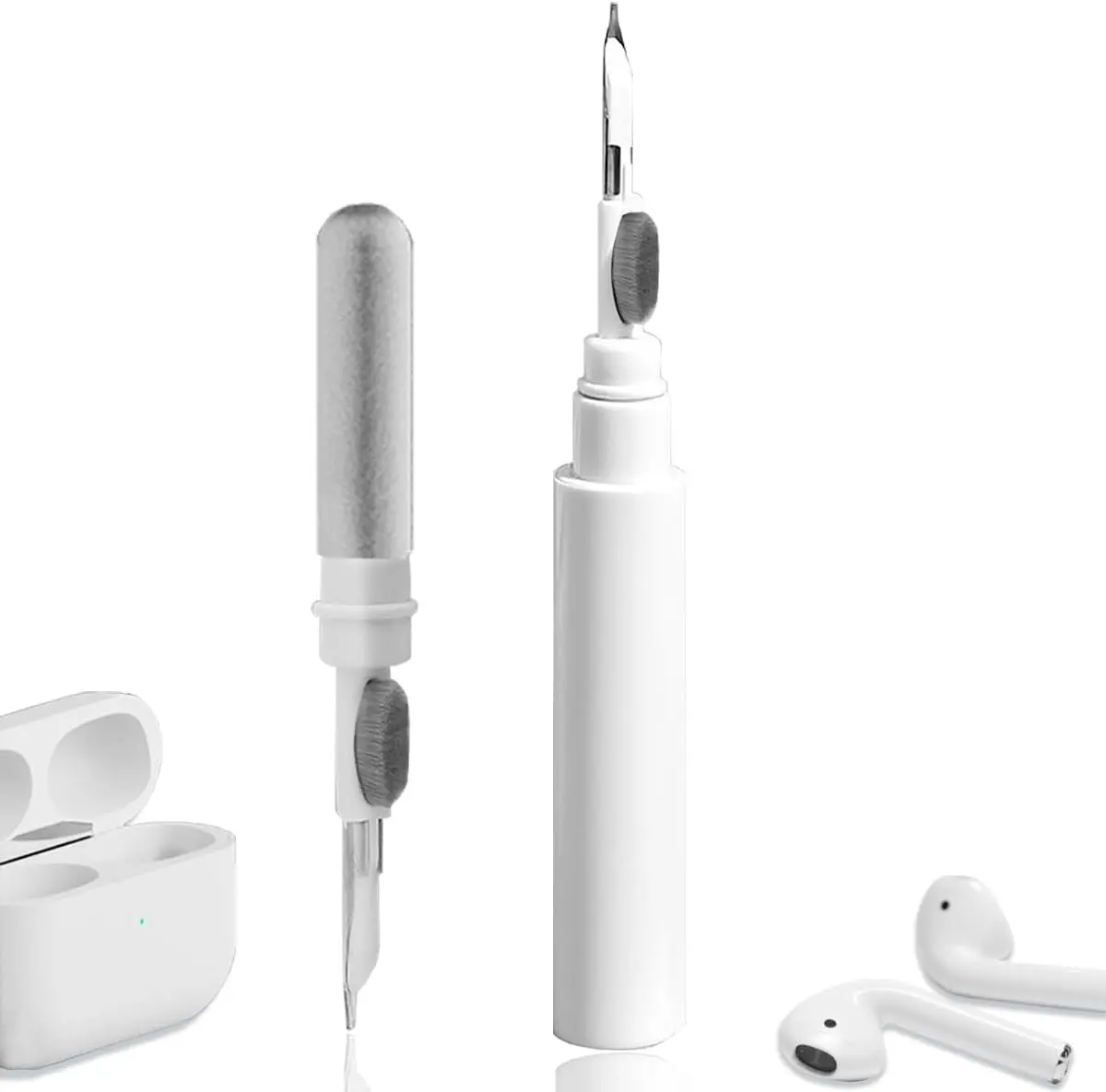 Earbuds Cleaning kit for Airpods Pro 1 2 3, Multi-Function Cleaning Tool with Brush for Wireless Earphones Bluetooth Headphones Camera and iPhone(White)