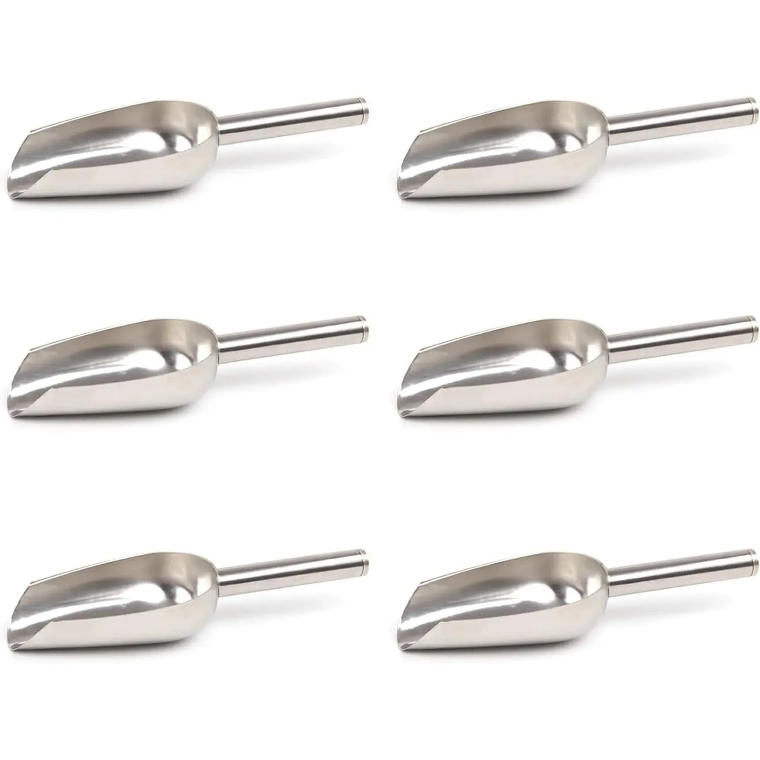 6Pcs Stainless Steel Ice Scoop, Small Metal Food Candy Scoop for Kitchen Bar Party Wedding - 6 Ounces - Home Improvement.