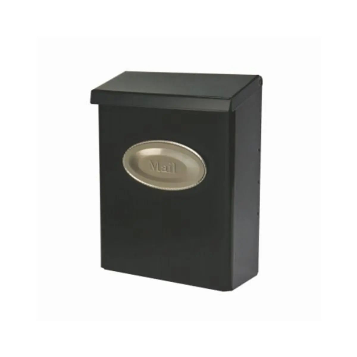212 MAIN Designer Series Wall Mount Mailbox, Locking Galvanized Steel with Decorative Oval Accent, Vertical, Medium Black - Case of 4, Elegant Look