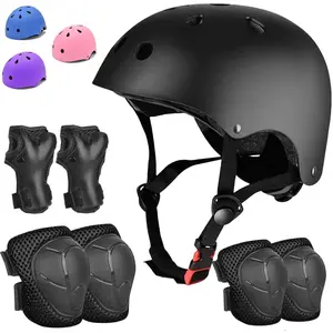 Adjustable Kids Bike Helmet Protective Gear Set 3-8 Years Boys Girls Teen Elbow Knee Wrist Pads for Skateboard Roller Skating
