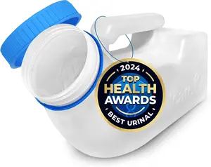 Spill-Proof 32oz Glow-in-the-Dark Urinal Bottle for Men – Thick Plastic Portable Bedpan with Secure Screw Lid