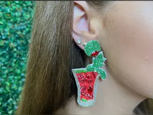 Bloody Mary Brunch Beaded Earrings