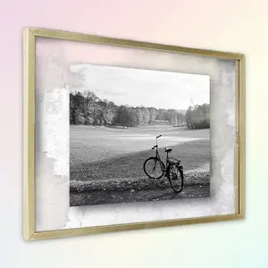 15.6x11.5 Float Thin Metal Gallery Frame Brass - for Photos, Wall Art, Threshold
