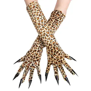 Cheetah Long Nail Gloves, Cosplay, Halloween costumes, and themed parties! Unisex cheetah print gloves are costume accessories that add a fierce touch