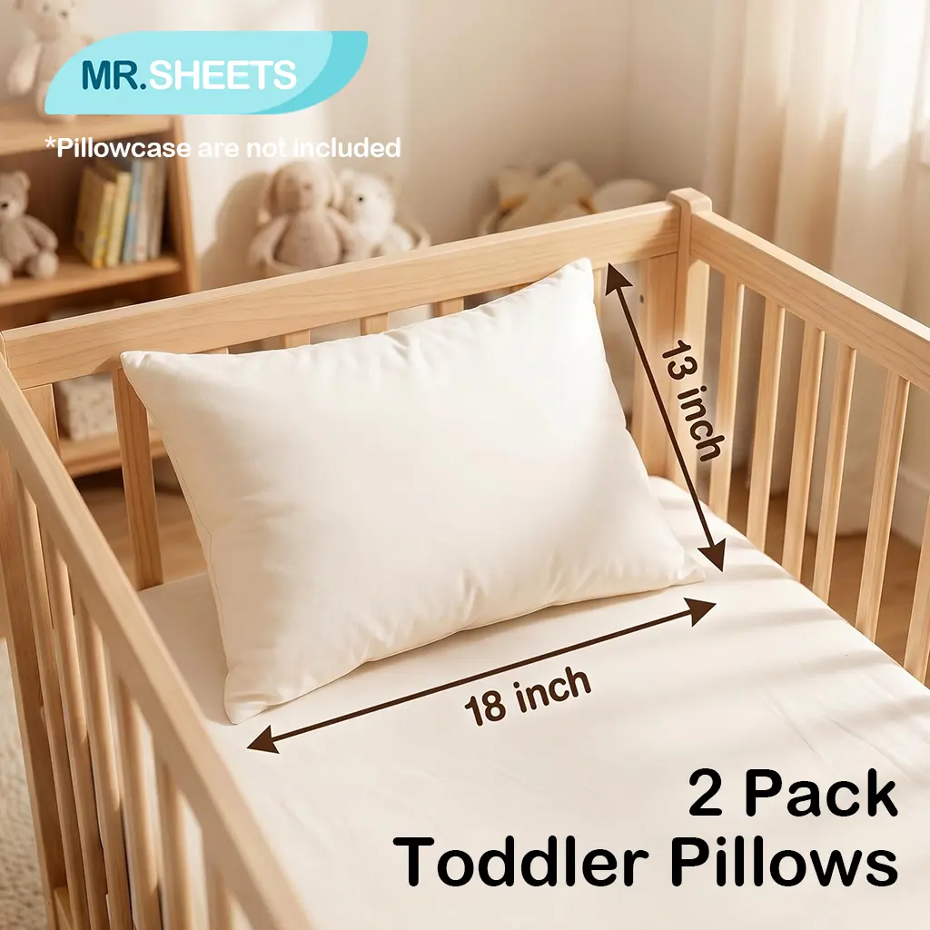 NTBAY Set of 2 Toddler Pillows 13"x18", Cotton Cover Down Alternative Mini Bed Pillows, Ultra Soft Breathable Hypoallergenic, Perfect for Baby Crib & Travel, Oeko-Tex Certified, Ready as Sweet Gift