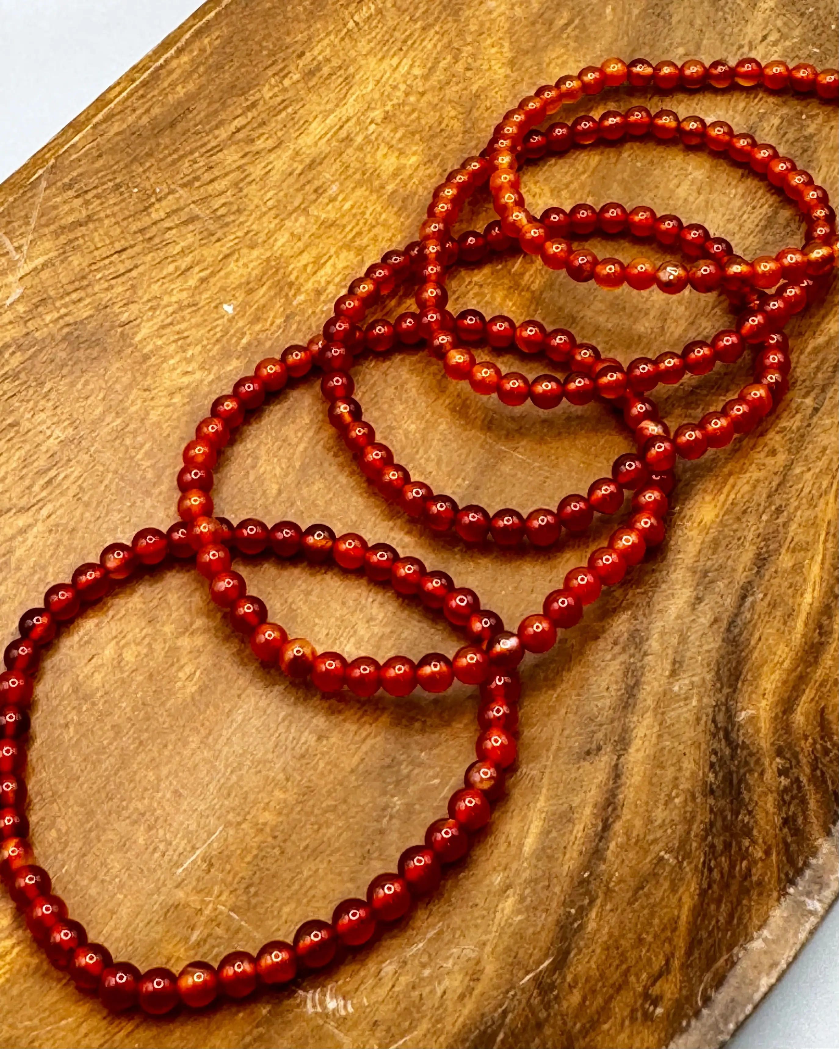 Carnelian 4mm Sphere Bracelet - Elegant Design for Versatile Wear