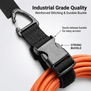 5pcs Adjustable Garden Hose Tie Straps, Extension Cord Organizer, Reusable Cable Management Buckles for Garage and Workshop
