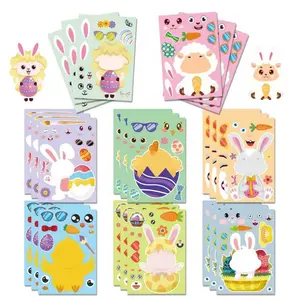 8pcs Easter Stickers, Cute Rabbit Hen Stickers, DIY Bookkeeping Stationery Stickers, Fun and Creative Decorative Labels