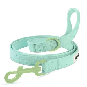 Bobotails Silk Embroidery No Pulling Dog Leash for Confident Canines 16ft Retractable Cord with Personalization Option Soft Non-Slip Handle & Durable Nylon Tape