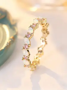 1 Piece Elegant Band Ring Imitation Opal Marquise Rings for Women & Girls Stackable Design Statement Multi Ring Engagement Ring Daily Wear Party Birthday Gift