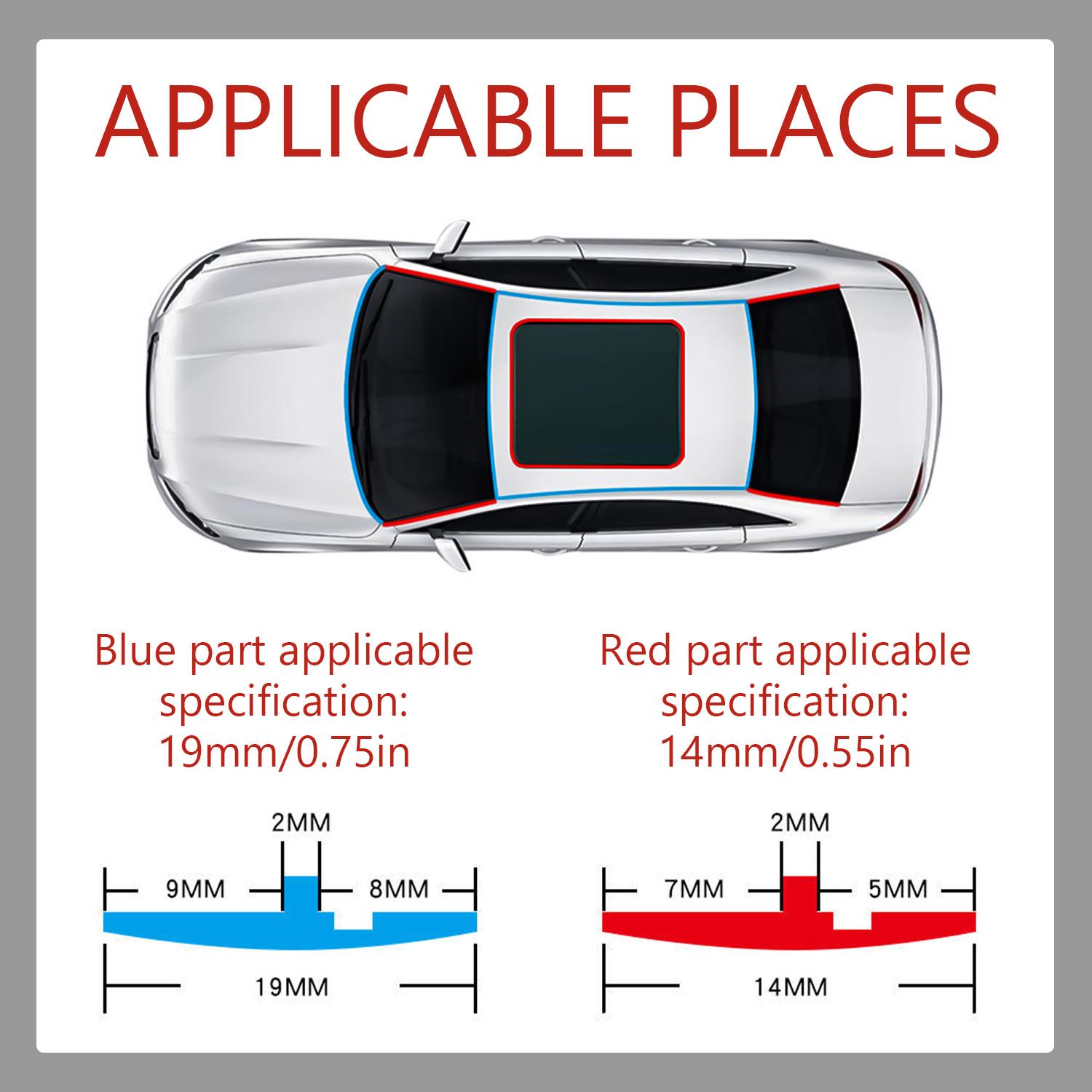 10Ft Universal T-Shape Car Weather Stripping, Self Adhesive Rubber Seal Strip for Windshield, Soundproof Quick Lift