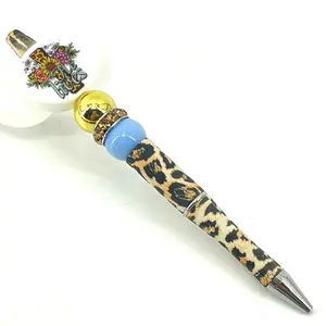 He Lives! Jesus Christ Christian cross pen handmade NEW bling rhinestone blue flowers floral leopard print