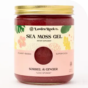 Jamaican Sorrel & Ginger Sea Moss Gel - 100% Sugar Free, Plant-Based Superfood, Organic Hibiscus & Cinnamon, Fruity Blend for Juices & Smoothies