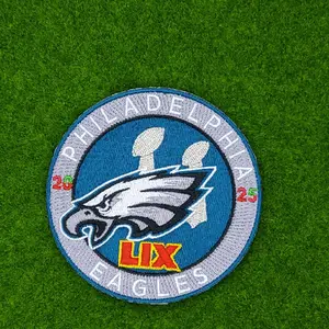 Eagles 2 time Champions Embroidered Iron-on Patch- 3.5"