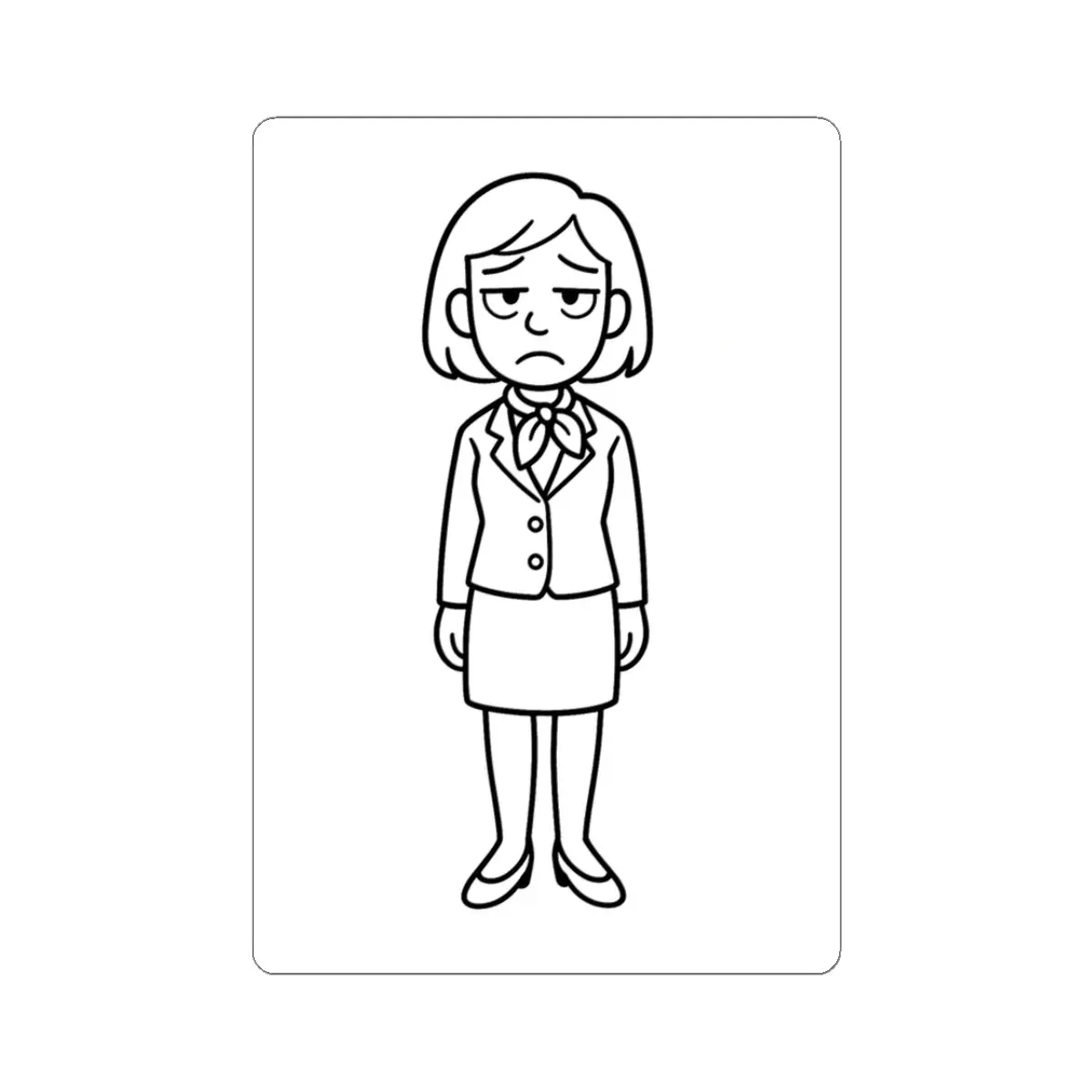 Exhausted Female Flight Attendant Sticker