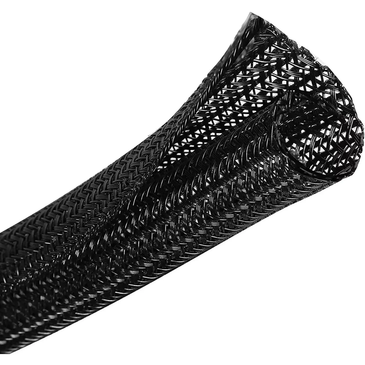Wire Cord Protector Wire Loom Tubing, 25ft - 1/4 inch  Sleeve Split Sleeving for USB , Electrical Wire Power Cord Audio Video  Black